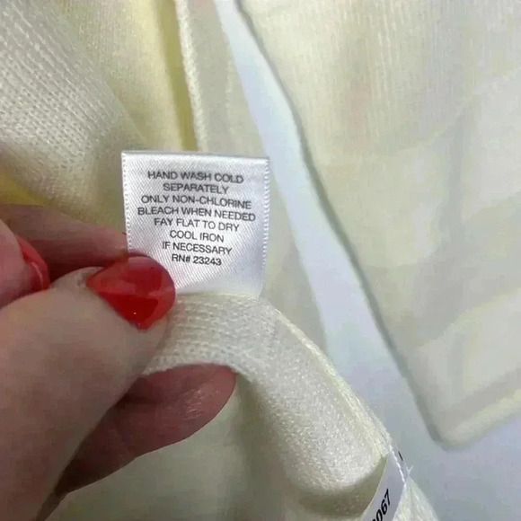 New York & Co Womens Cardigan Cream M Waterfall Knit Pattern Long Sleeves Classy - Picture 7 of 9